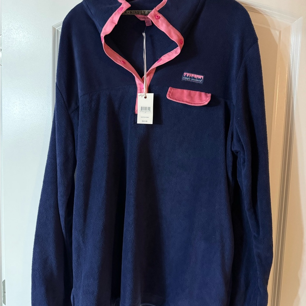Simply Southern  Fleece in Navy and Pink NWT